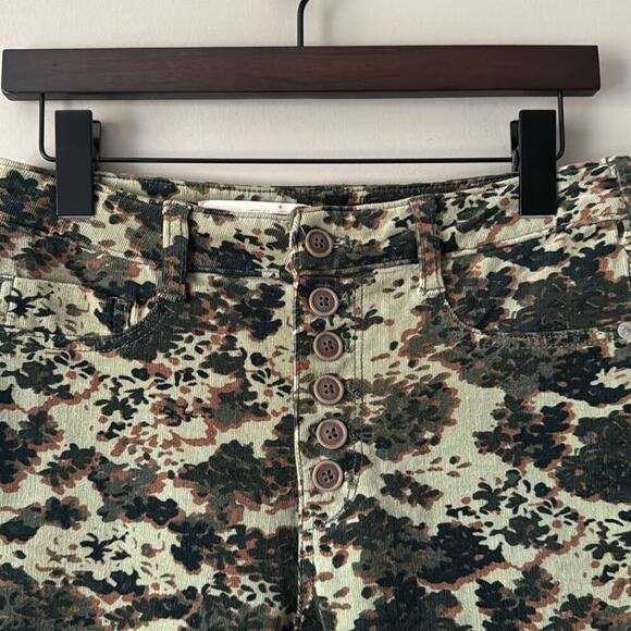 ANTHROPOLOGIE PILCRO CORDUROY CAMOUFLAGE EXPOSED BUTTON FLY SKINNY PANTS - Picture 4 of 10